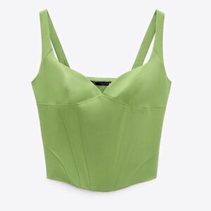 Zara Bustier Top Key Lime Green